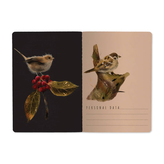 A5 Notebook; Forest Sparrows - BV by Bruno Visconti