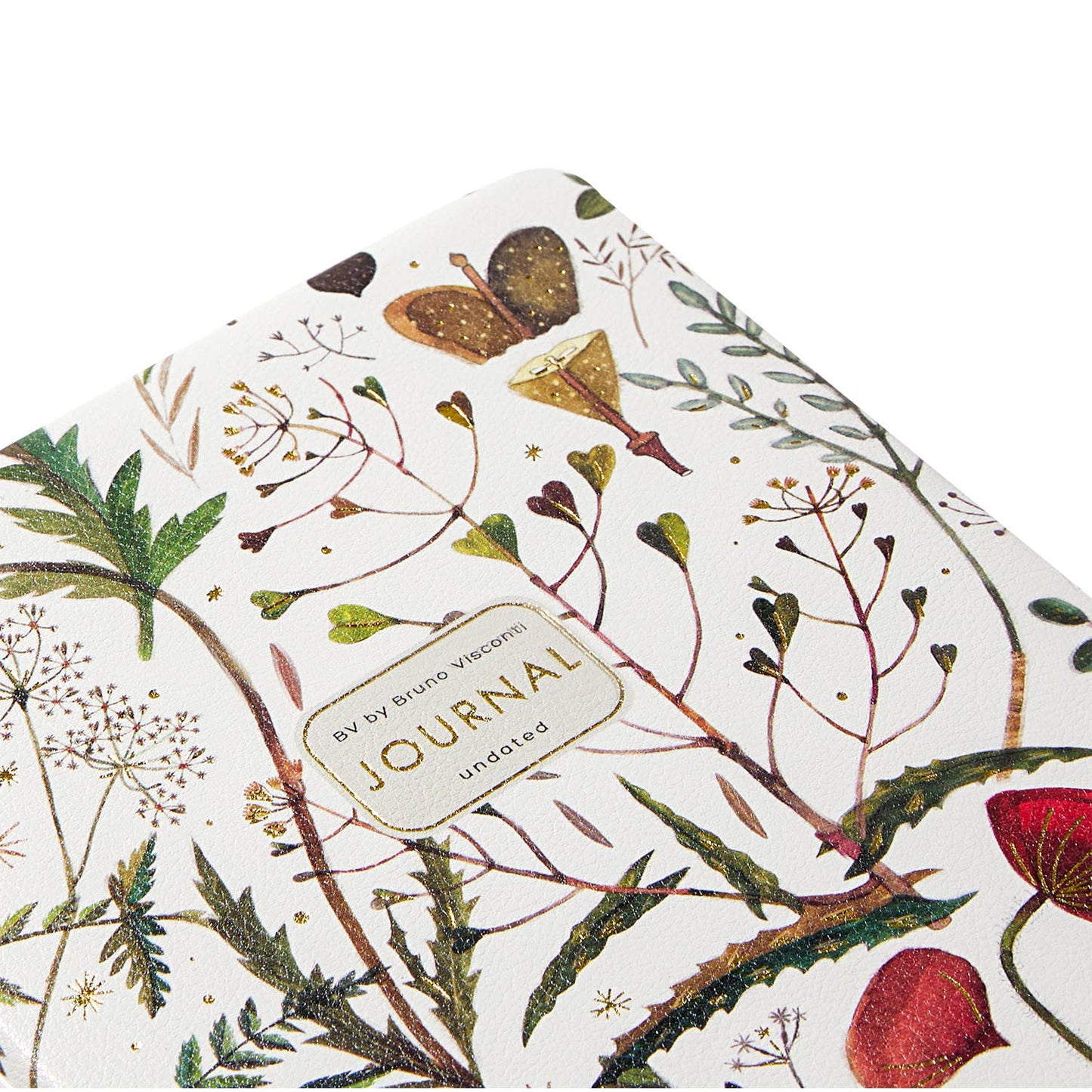 Journal; Greens and Flowers (A5 Vegan Leather Hardcover)