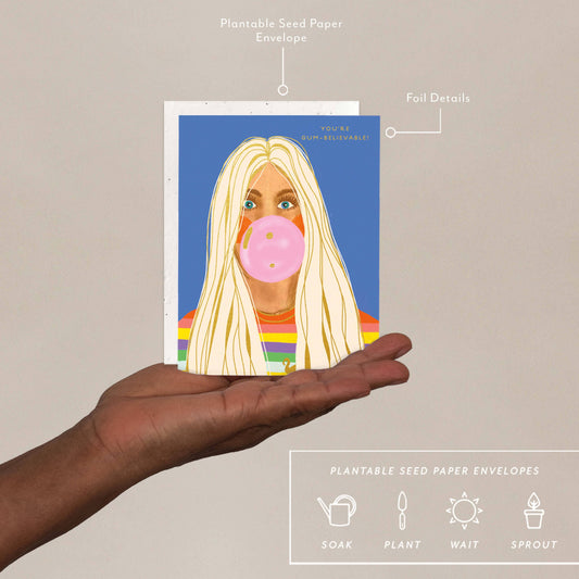 Seedlings Congratulations Card; Gum-believable (Plantable Envelope)