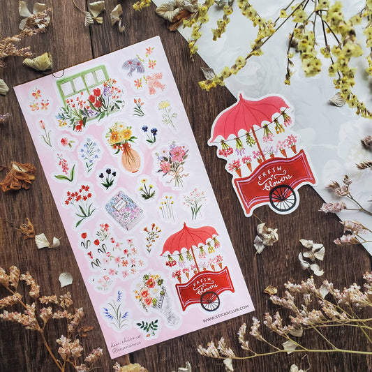 Stickii Sticker Sheet; Fresh Flowers