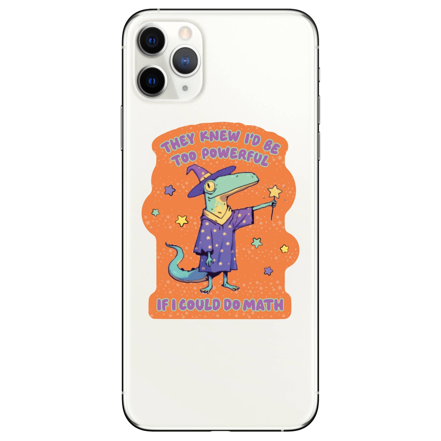 Vinyl Sticker; Math Wizard Lizard
