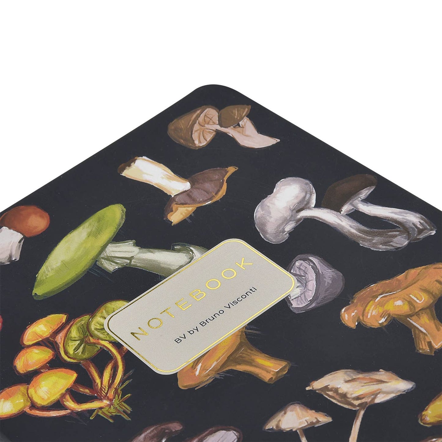 Notebook; Mushrooms on Black - BV by Bruno Visconti