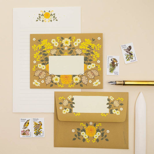 Letter Writing Set; Sunrise By Botanica Paper Co. (12 Letters + 6 Envelopes)