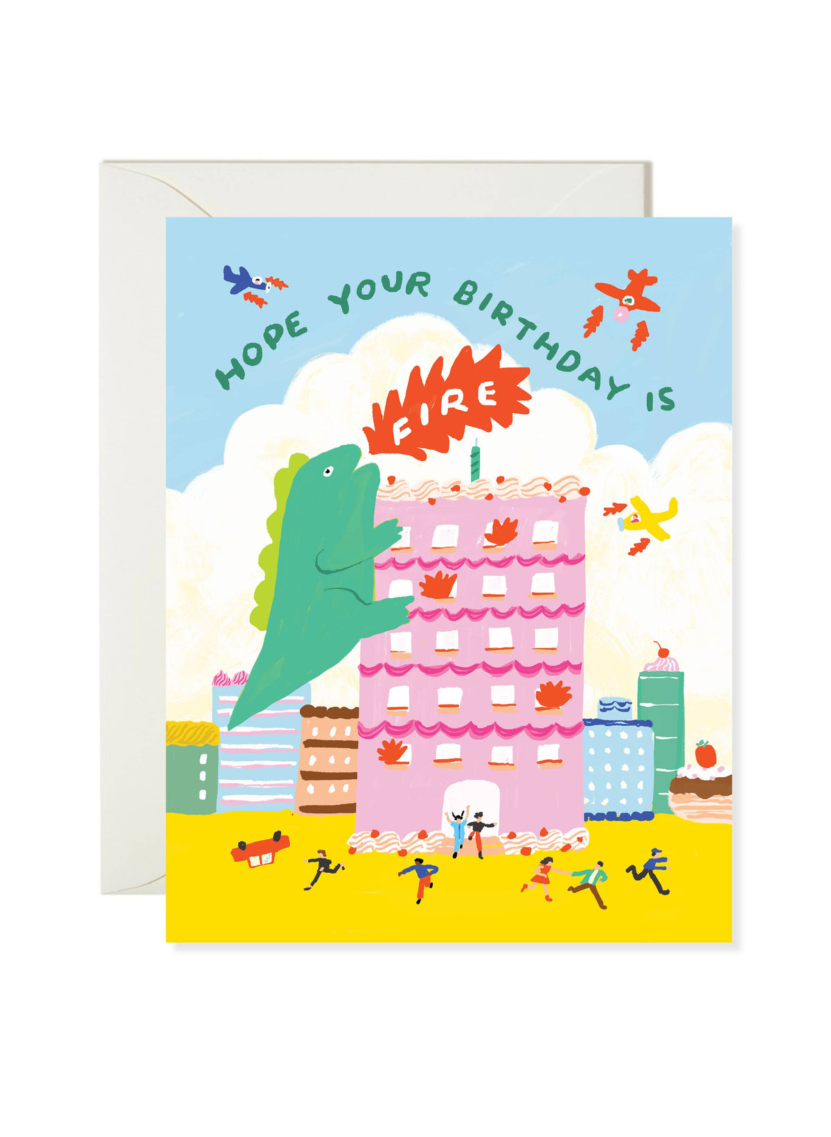 Birthday Card; Godzilla Fire (Funny Pop Culture)