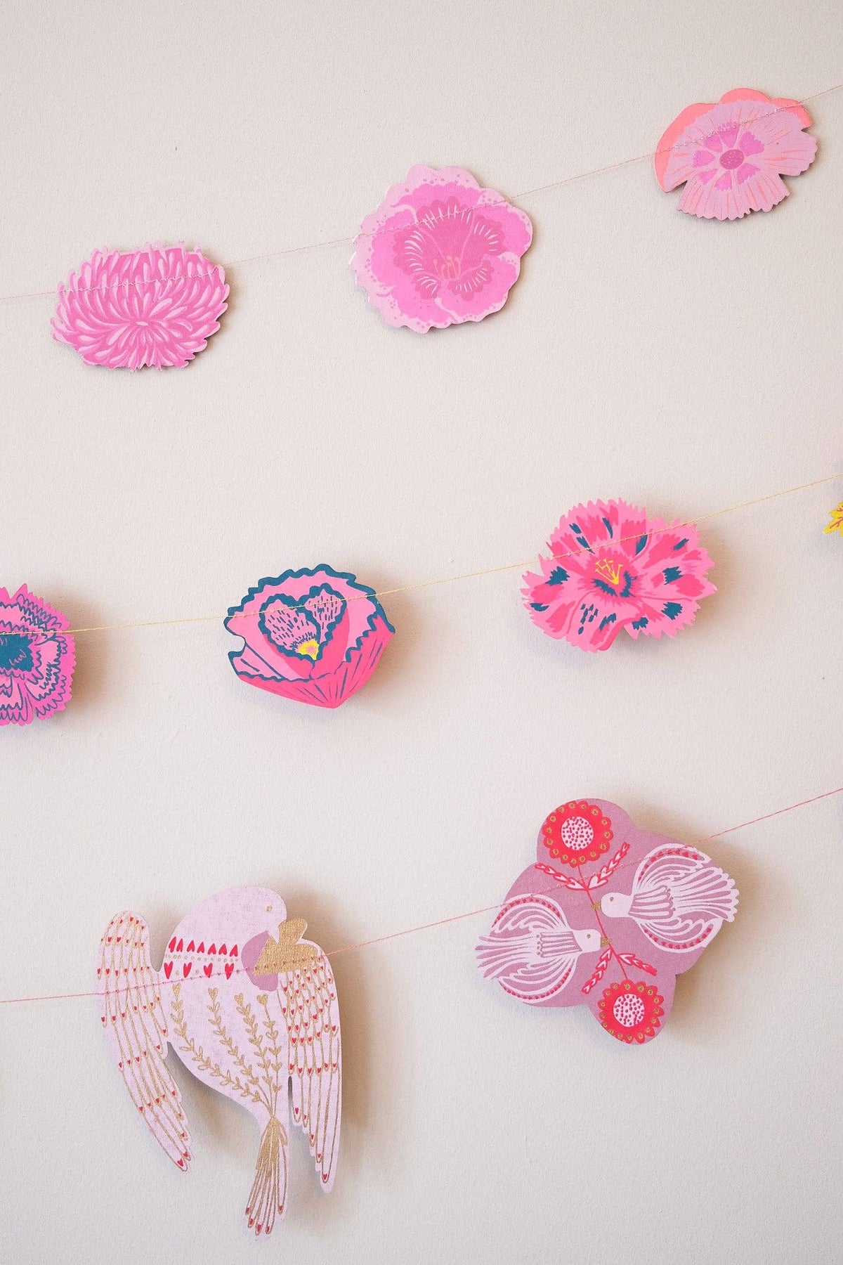 Sewn Garland; Love Birds