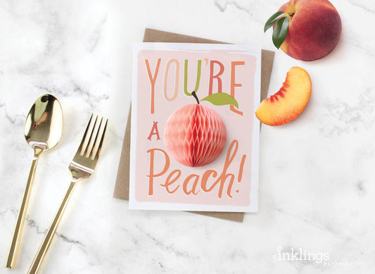 Greeting Card; You're A Peach - (Pop-up Card: Thank You/Friendship)