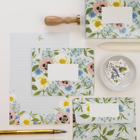 Letter Writing Set; Lush Flora By Botanica Paper Co. (12 Letters + 6 Envelopes)