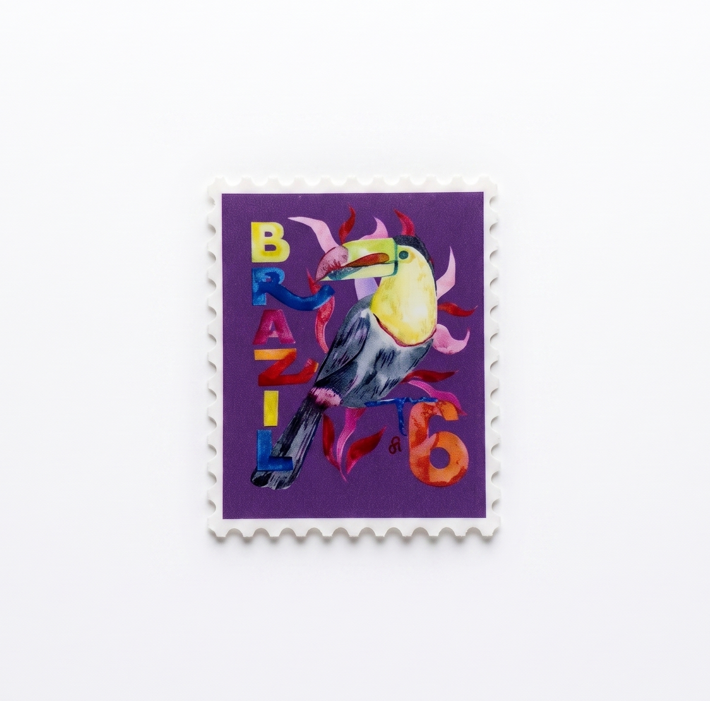 Vinyl Stamp Sticker; Brazil - Made By Shellie