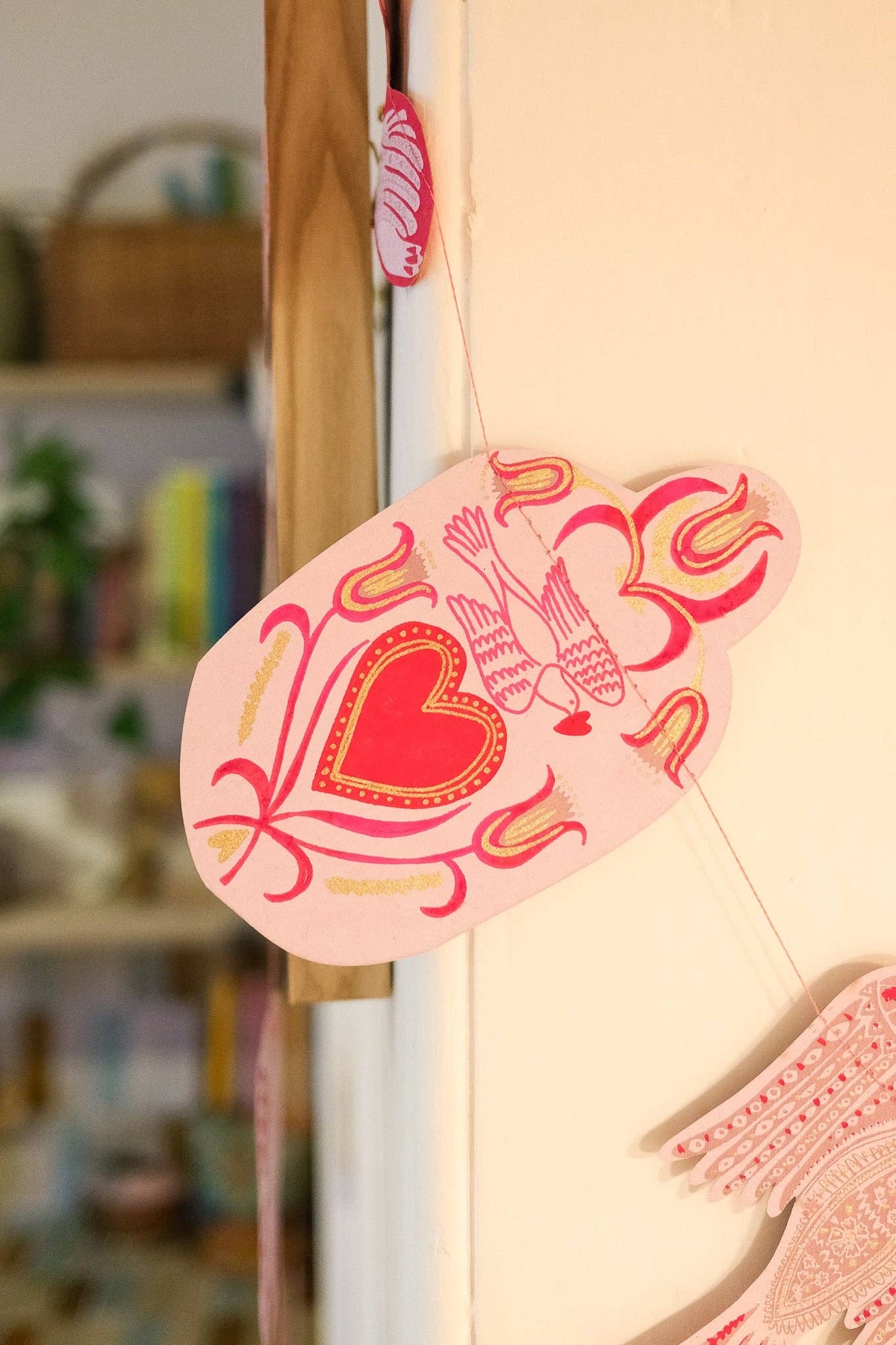 Sewn Garland; Love Birds