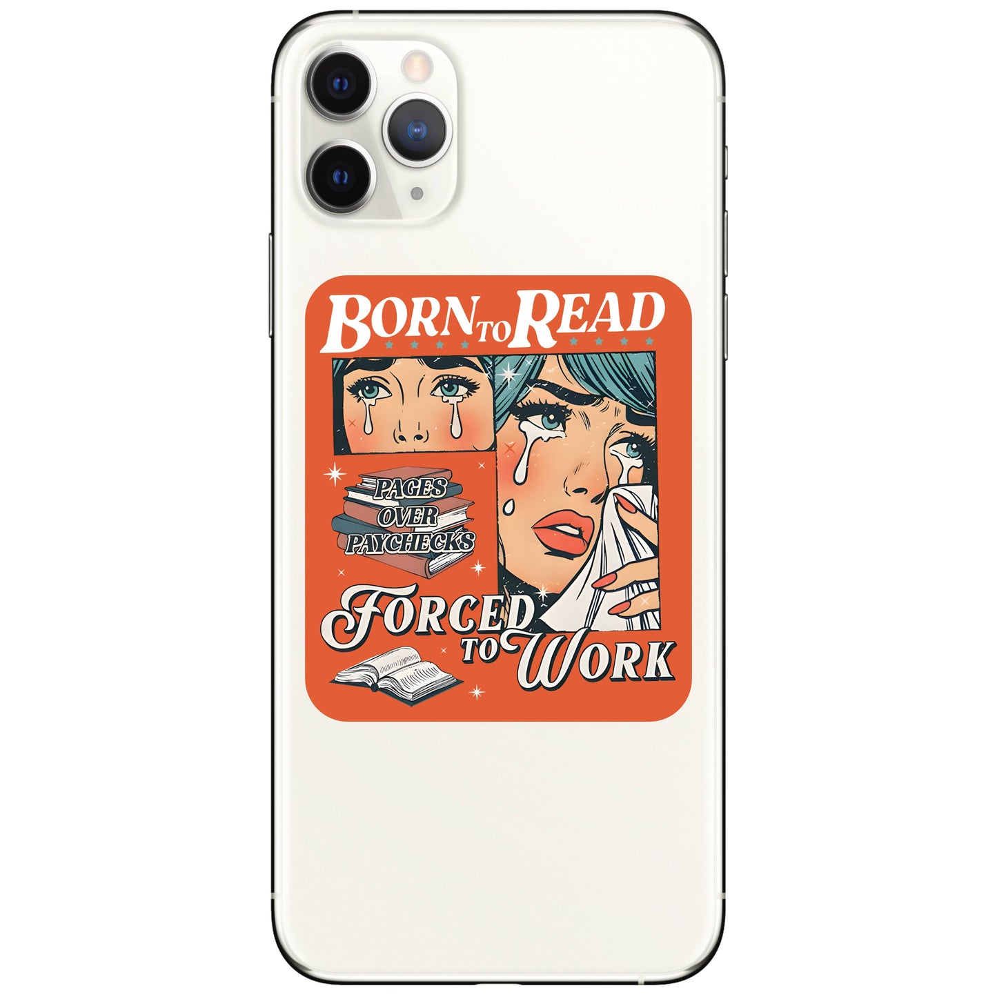 Vinyl Sticker; Born To Read (Funny, High Quality)