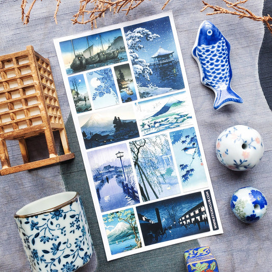 Sticker Sheet; Evening Over Edo