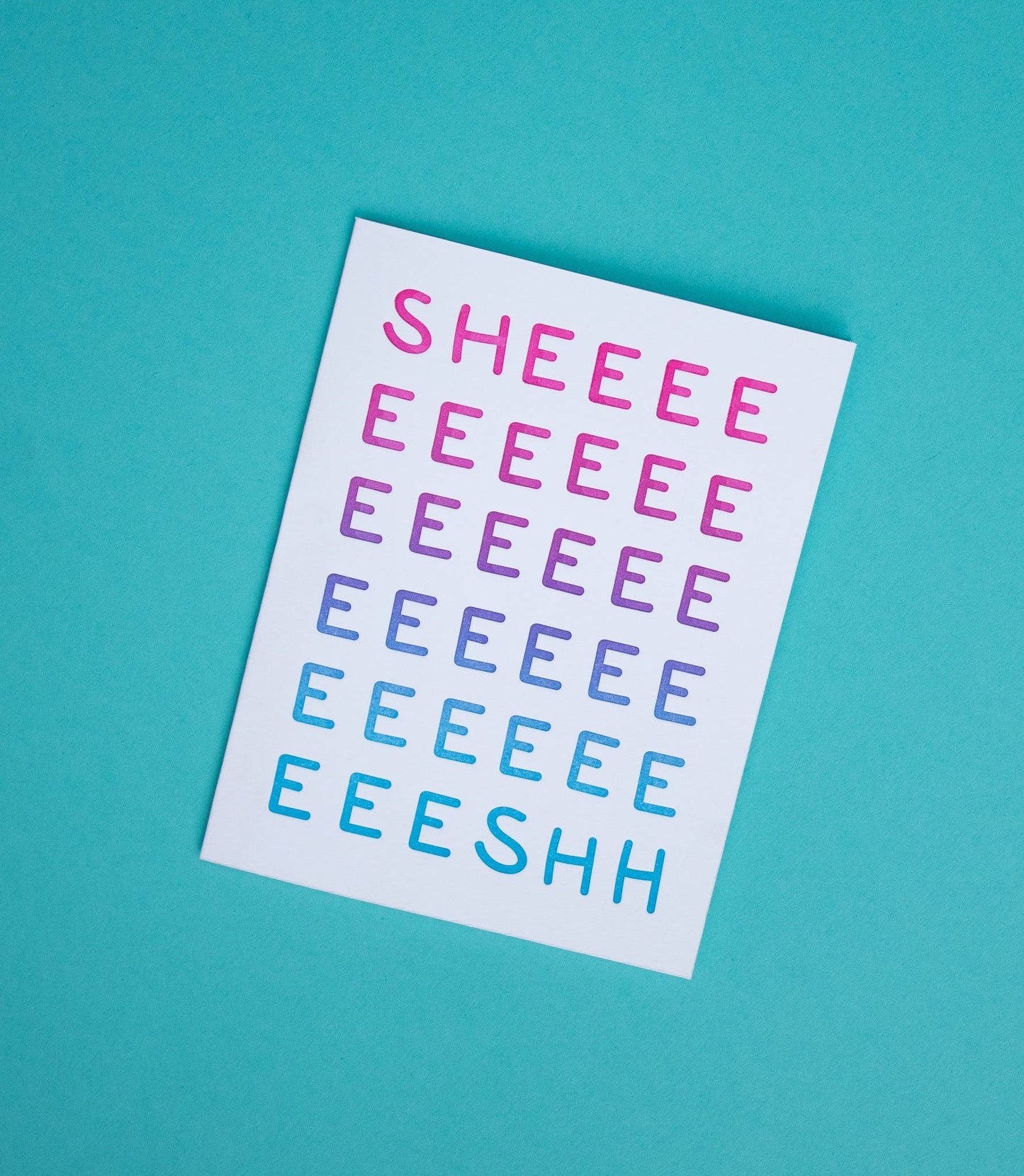 Letterpress Greeting Card; Sheeeeesh By M.C. Pressure