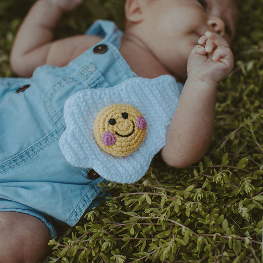 Crochet Rattle; Friendly Egg (Handmade Plush Toy)