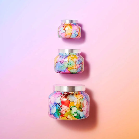 Volcano Candle; Rainbow Watercolor Jumbo Jar, 48 oz