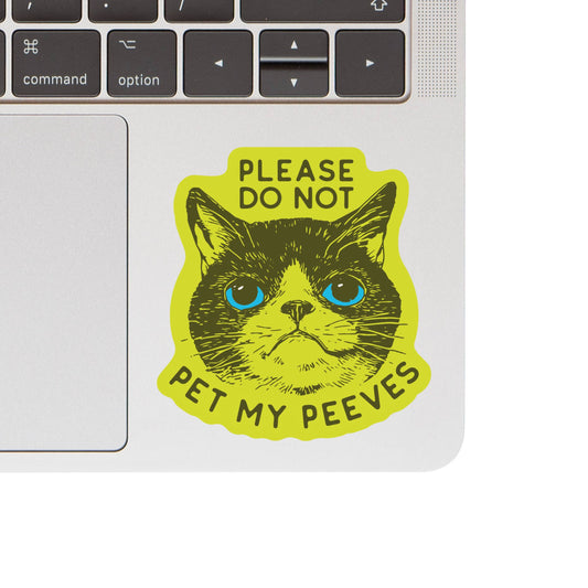 Vinyl Sticker; Pet Peeves (Funny Cat Retro High Quality)