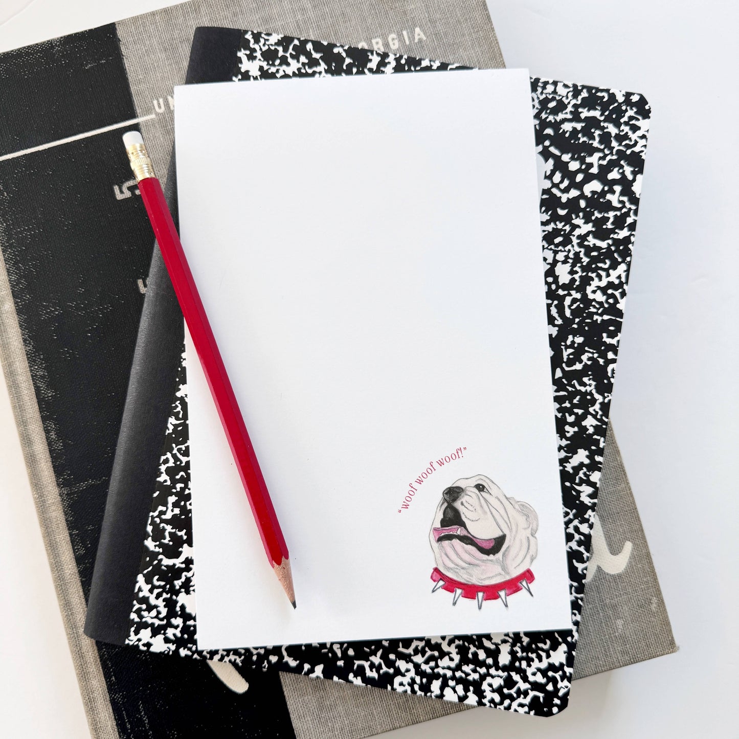 Notepad; Bulldog (50 Pages) By Natty Michelle Paperie