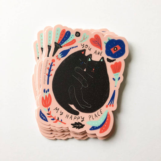 Vinyl Sticker; Kitty You Are My Happy Place