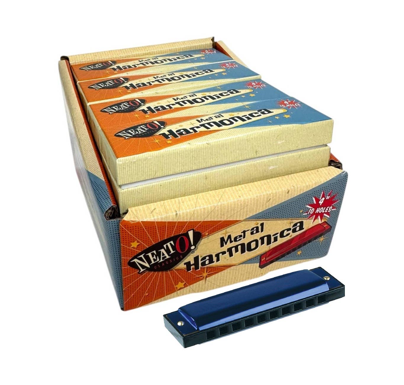 Metal Harmonica; Neato! 4" Retro Classic, vintage toys