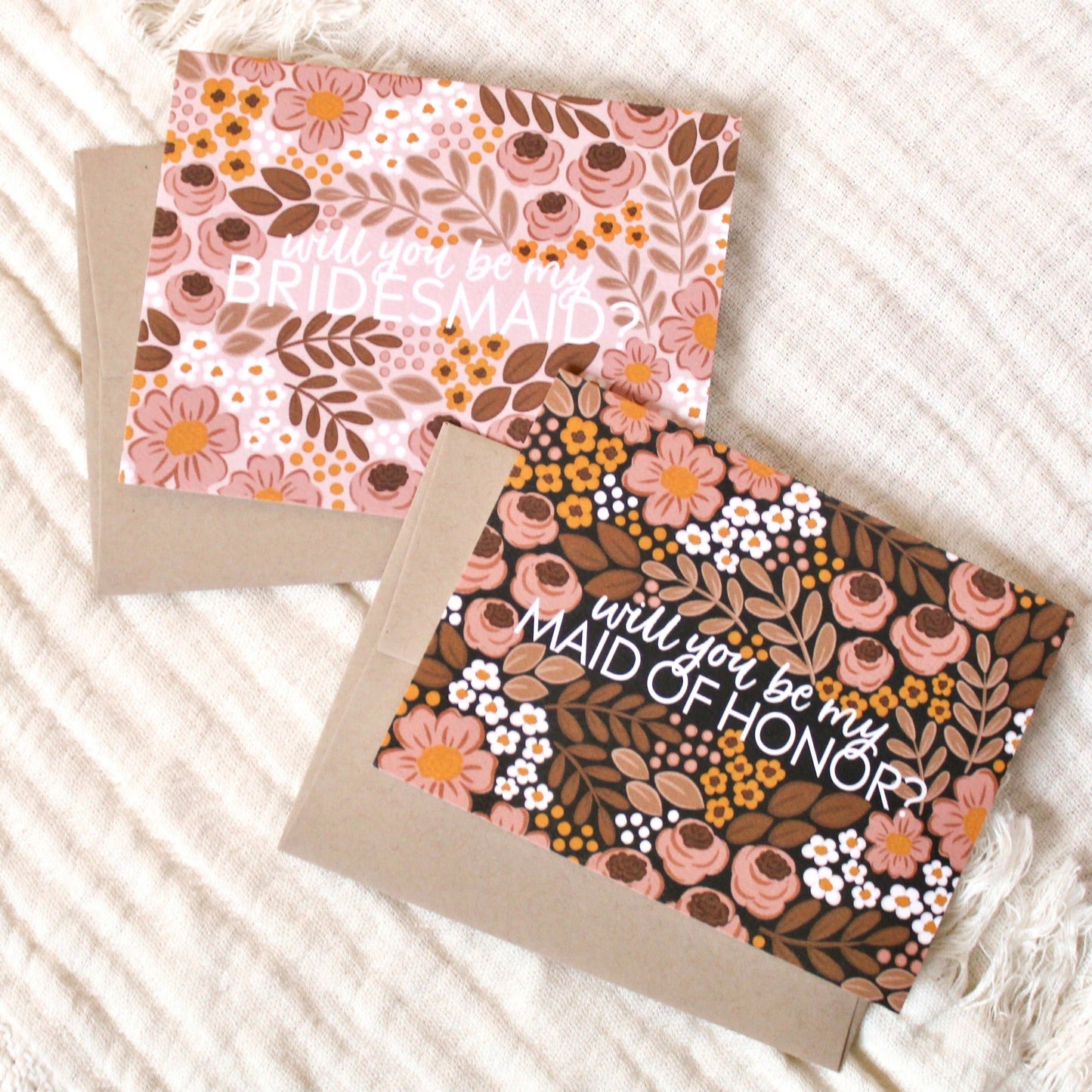 Elyse Breanne Bridesmaid Proposal Cards; Retro Floral | Wedding (Set of 10)