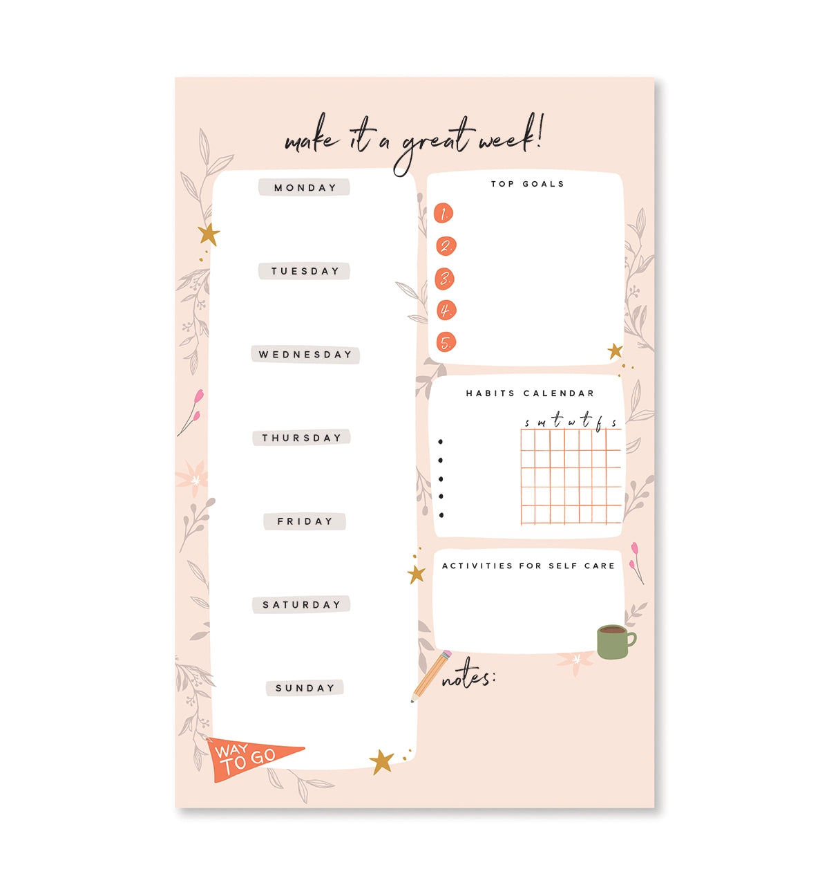 Notepad; Great Week By Ginger P. Designs