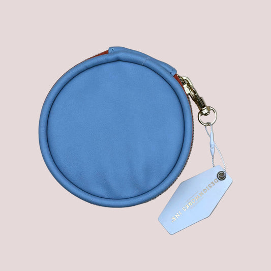 Travel Pill Case; Chill Pills (Blue, Vegan Leather)