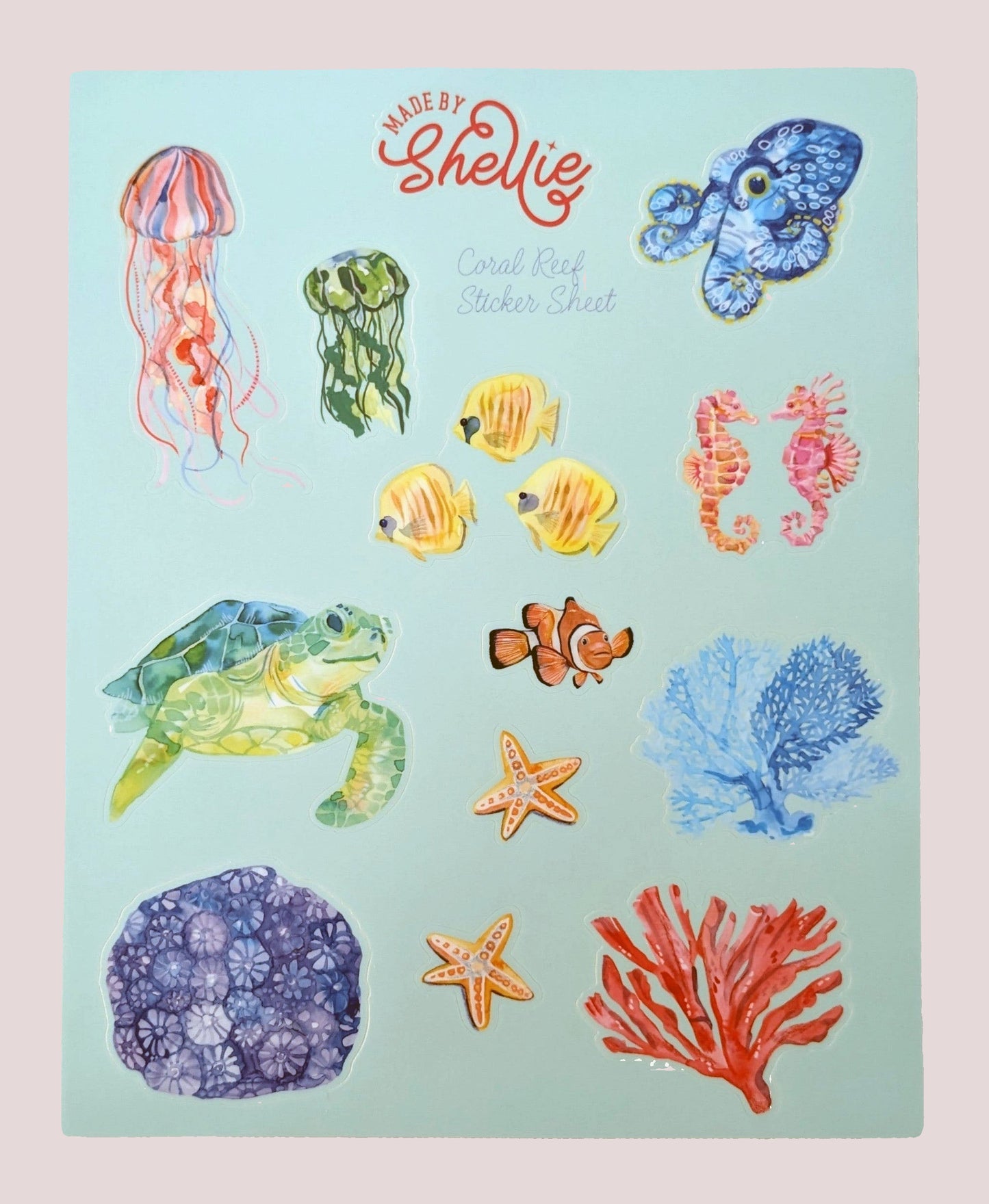Sticker Sheet; Coral Reef - Made By Shellie
