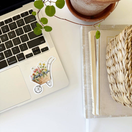 Vinyl Sticker; Wheelbarrow By Emily Lex