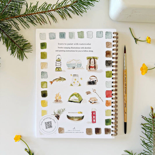 Watercolor Workbook; Camping By Emily Lex