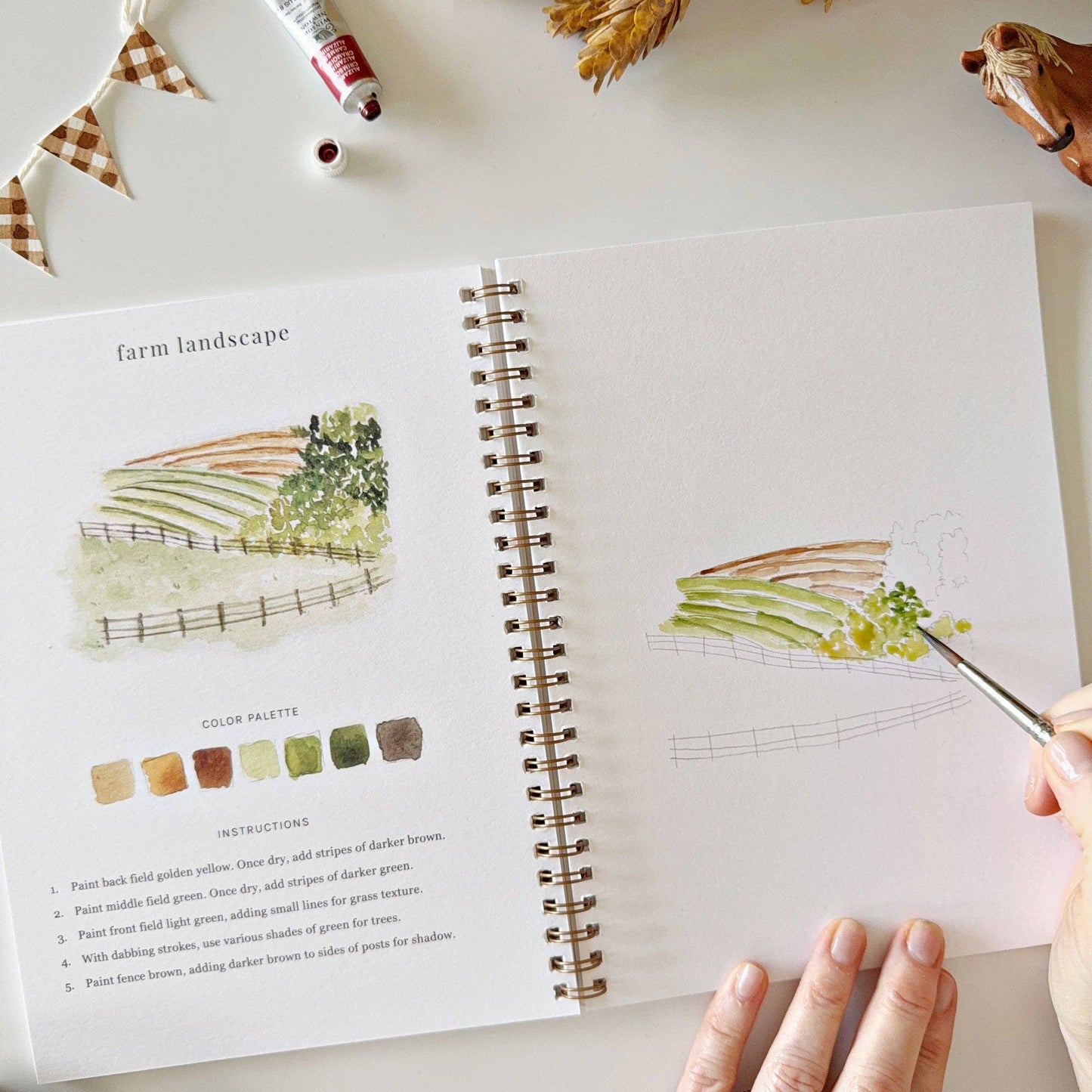 Watercolor Workbook; Farm By Emily Lex