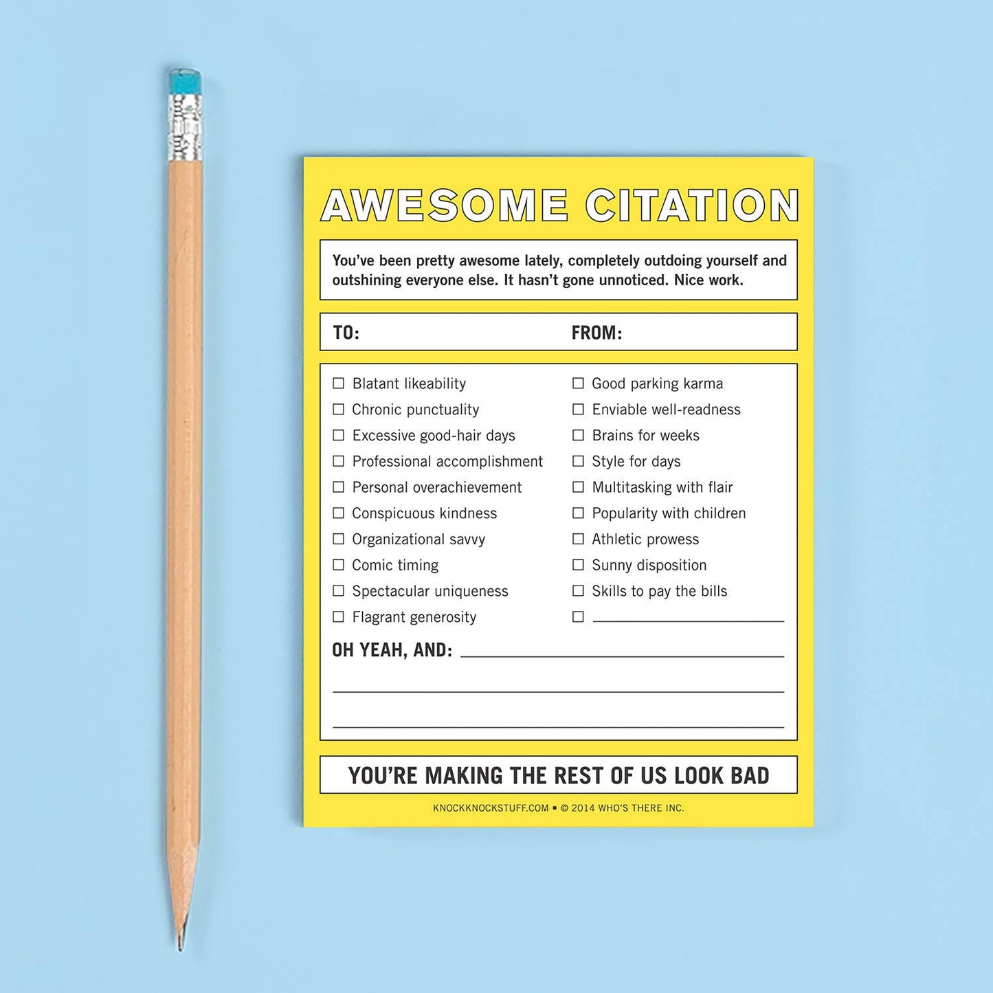 Nifty Notepad; Awesome Citation (Yellow, 50 Sheets)