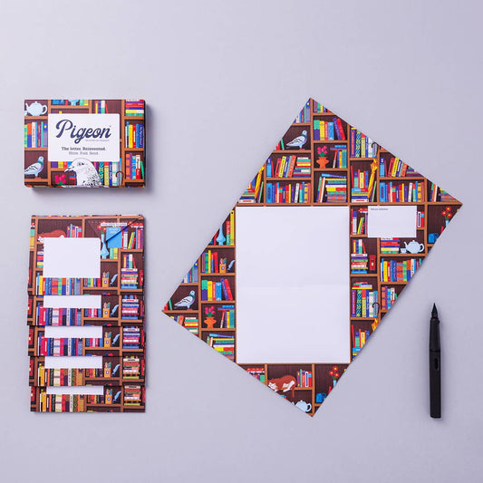 Folding Stationery Letter Set; Bookstore Pigeon