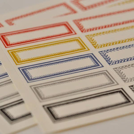 Decorative Labels; Packet of 30 Narrow Self-Adhesive Labels (30 Labels)