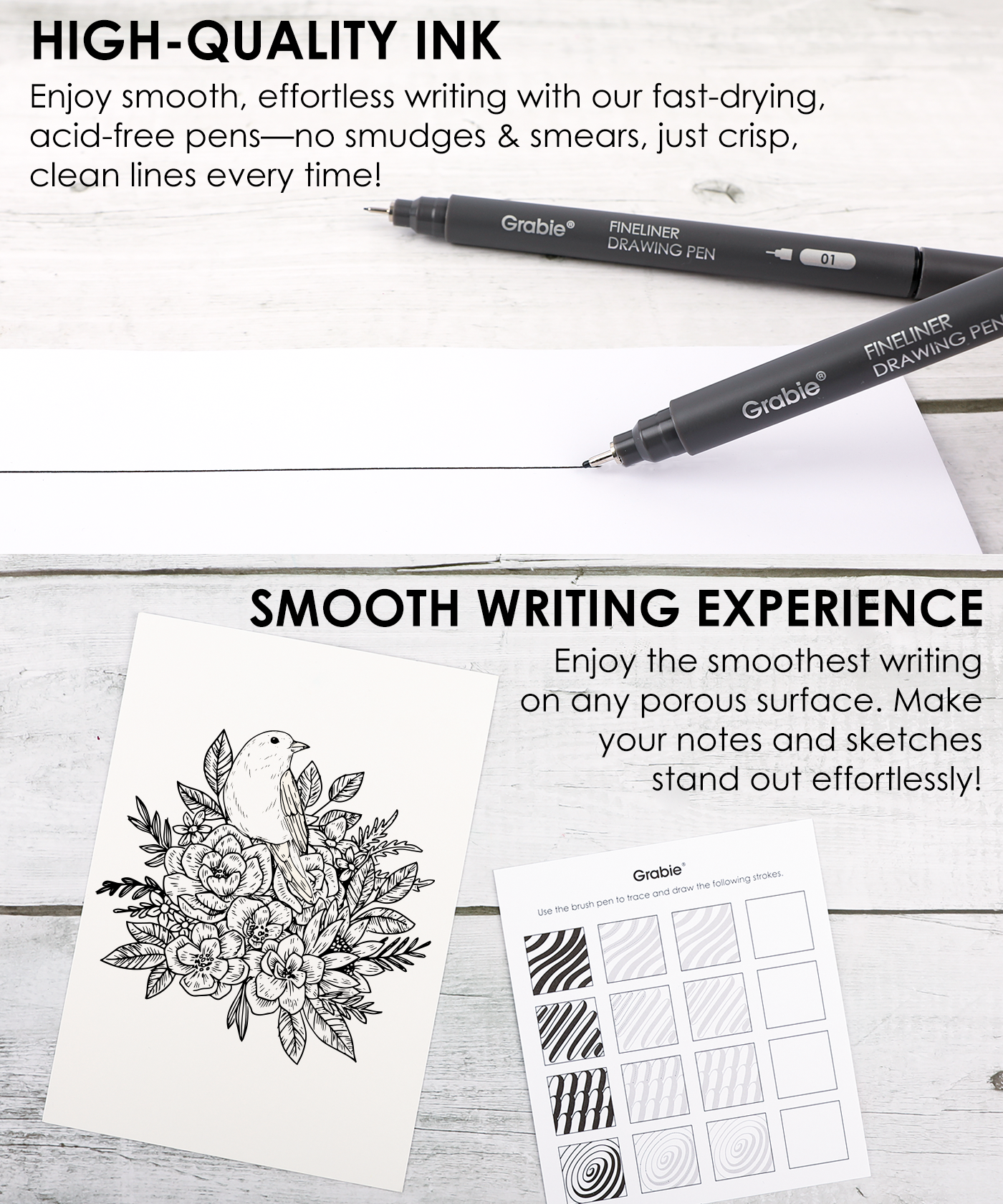 Drawing Pen Set Of 12 (Fineliner) By Grabie