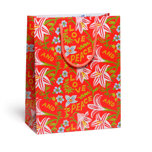 Large Gift Bag; Peace and Love Amaryllis