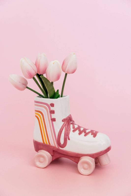 Ceramic Vase; Roller Skate