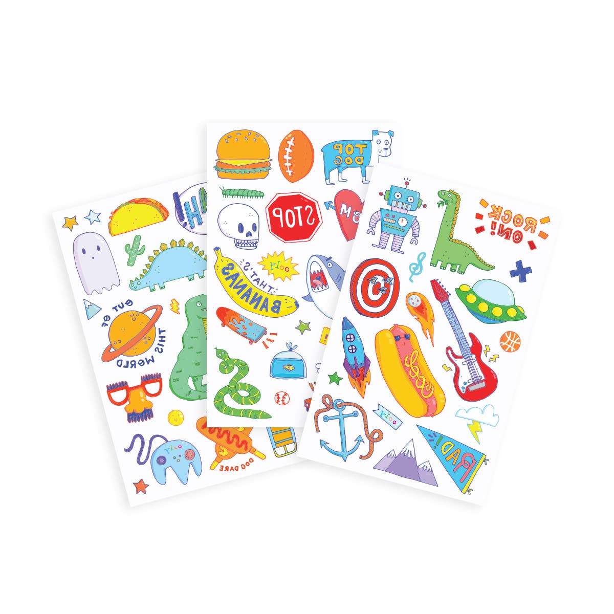 Tattoo Palooza: Temporary Tattoos - Awesome Doodles (3 Sheets)