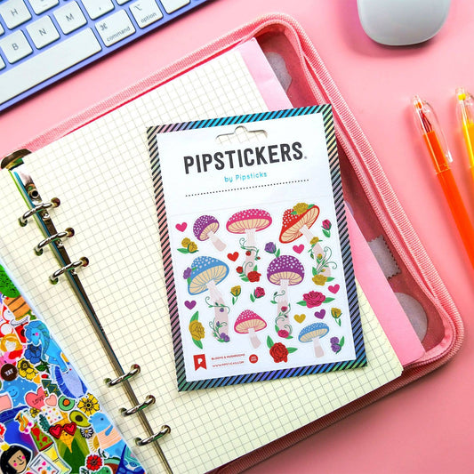 Pipsticks Sticker Sheet; Blooms & Mushrooms