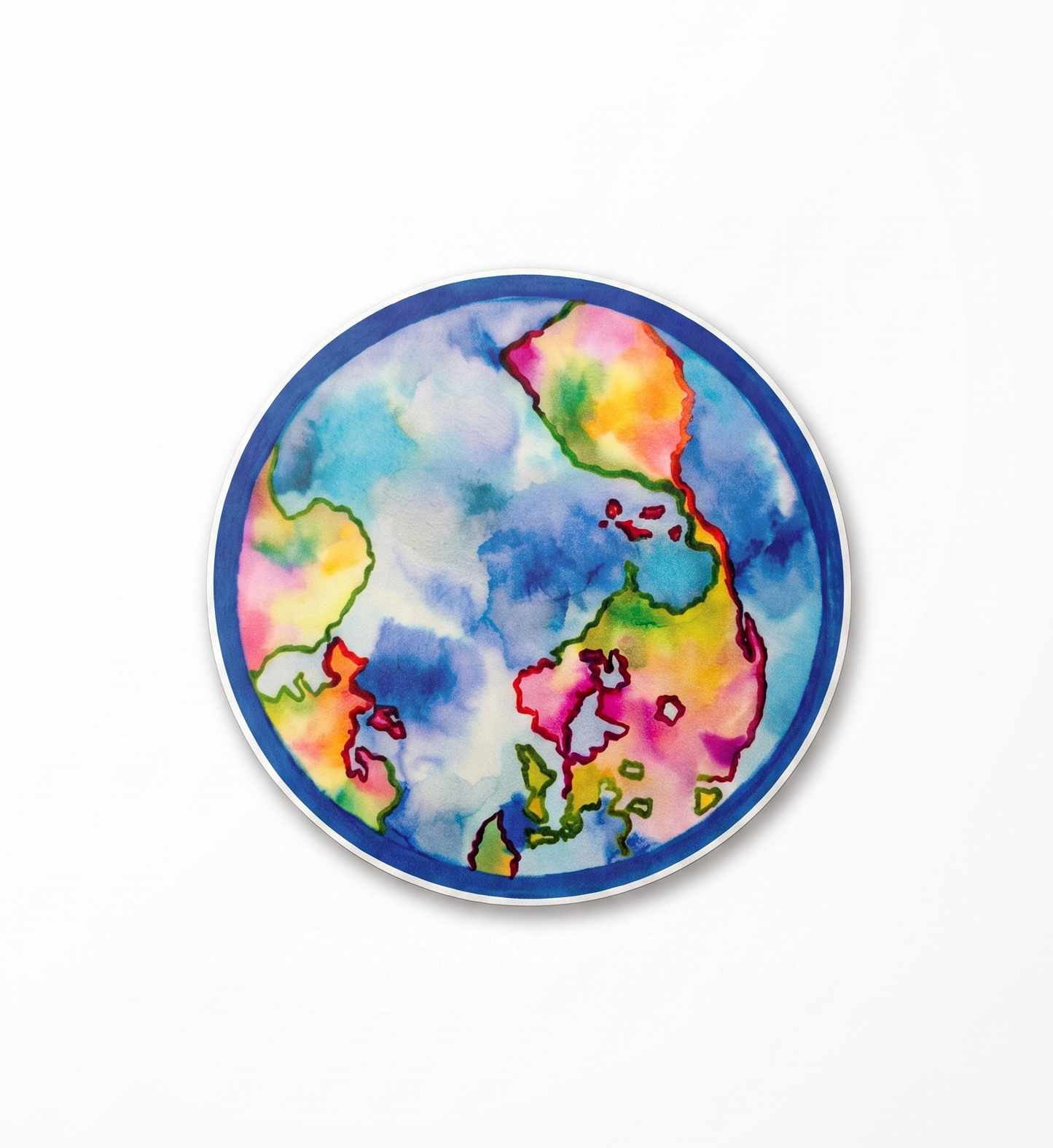 Vinyl Sticker; Earth in Watercolor - Made By Shellie