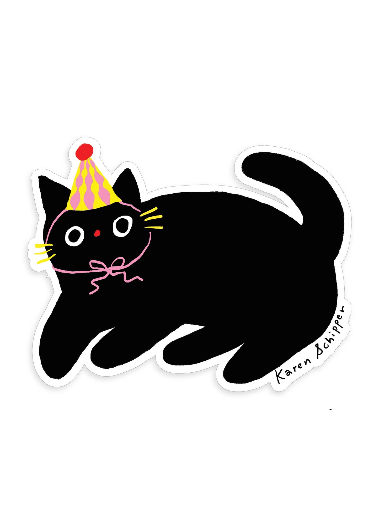 Vinyl Sticker; Party Cat