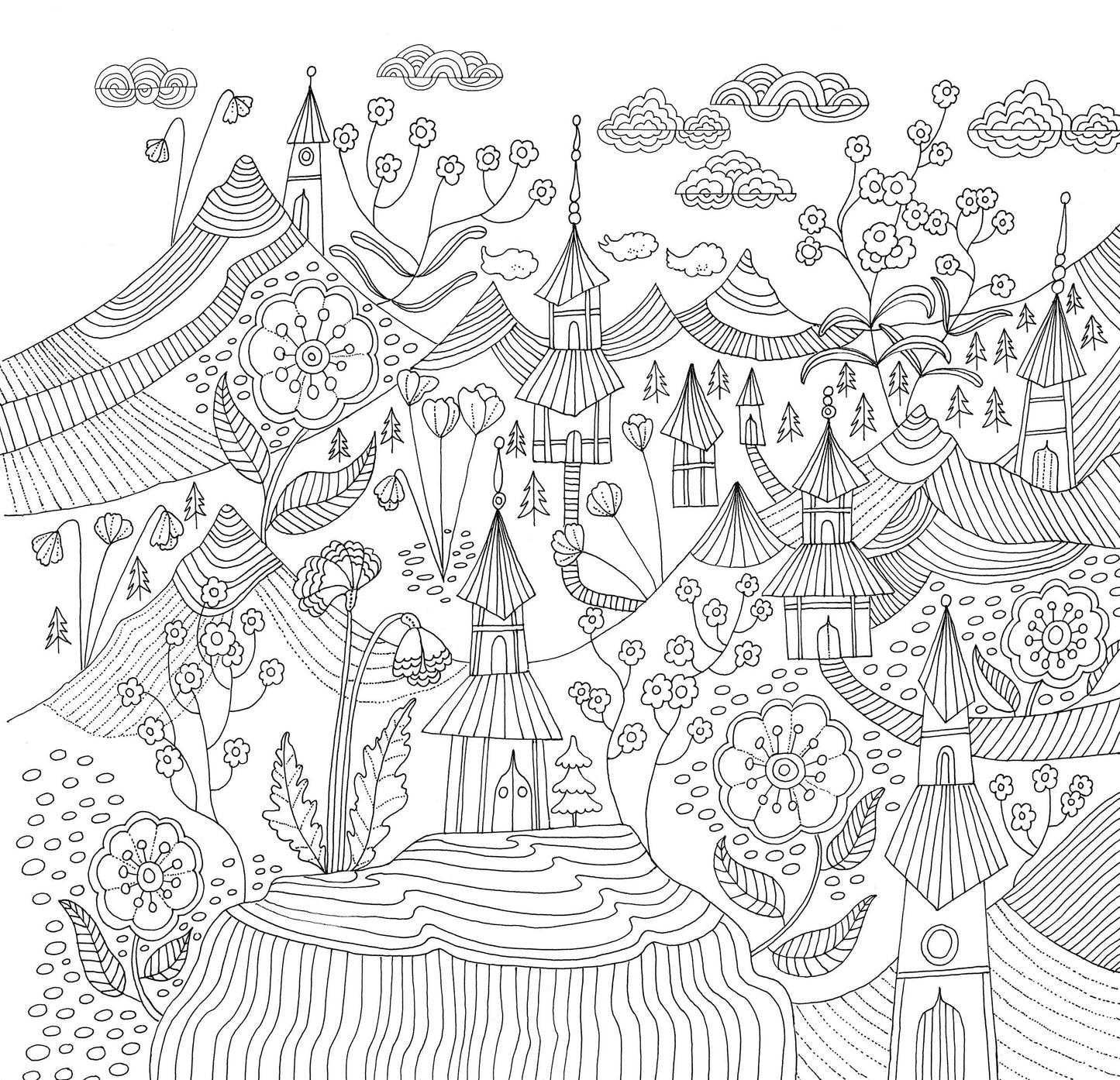 Artist's Coloring Book; Zen Garden