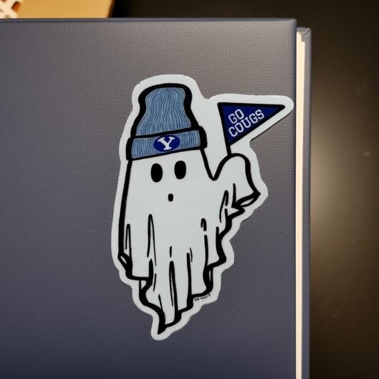 Vinyl Sticker; Go Cougs Ghost