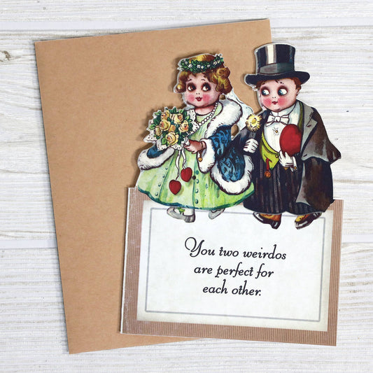 Wedding Card; Macabre Wedding Engagement Card for Perfect Weirdos