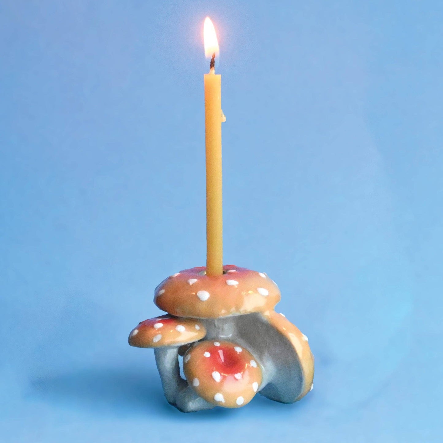 Camp Hollow Cake Topper; Orange Mushroom Cluster (Hand Painted Porcelain)