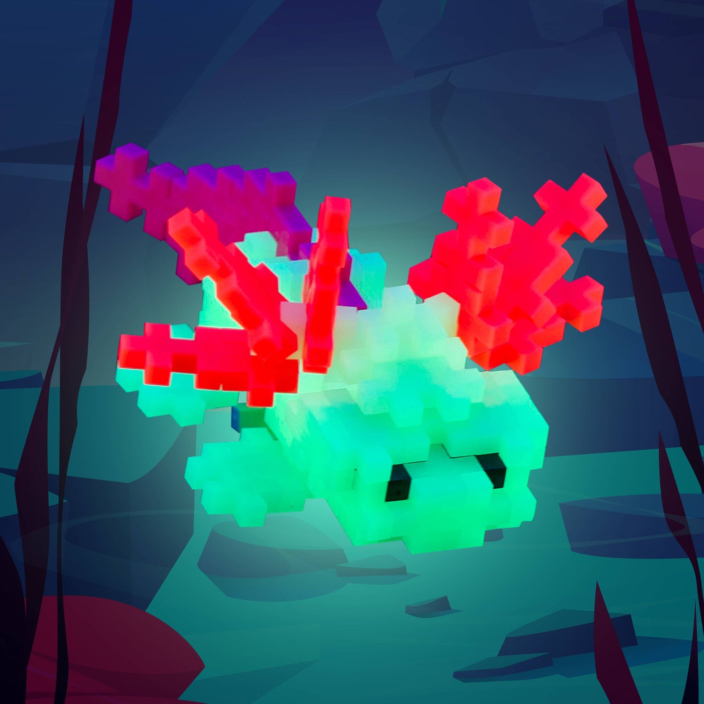 Interlocking Blocks; Axolotl (With Travel Tube)