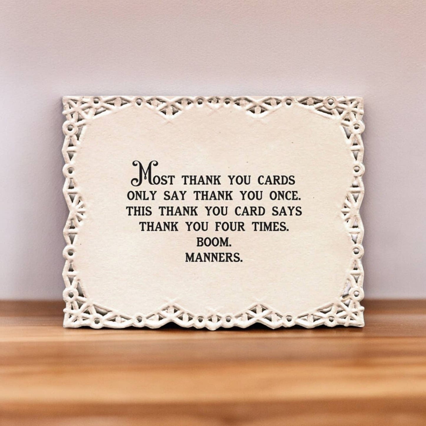 Thank You Card; Repeated Thank You (Funny Vintage Card)