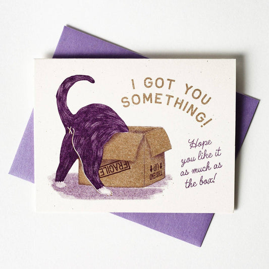 Greeting Card; I Got You Something! (Risograph Card)