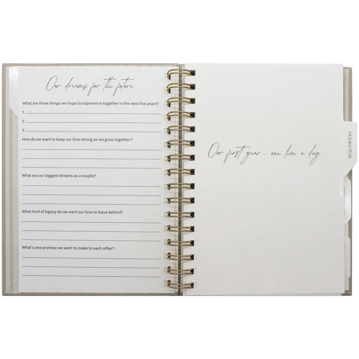 Prompted Journal; Newlyweds One Line a Day | Sweet Water Decor