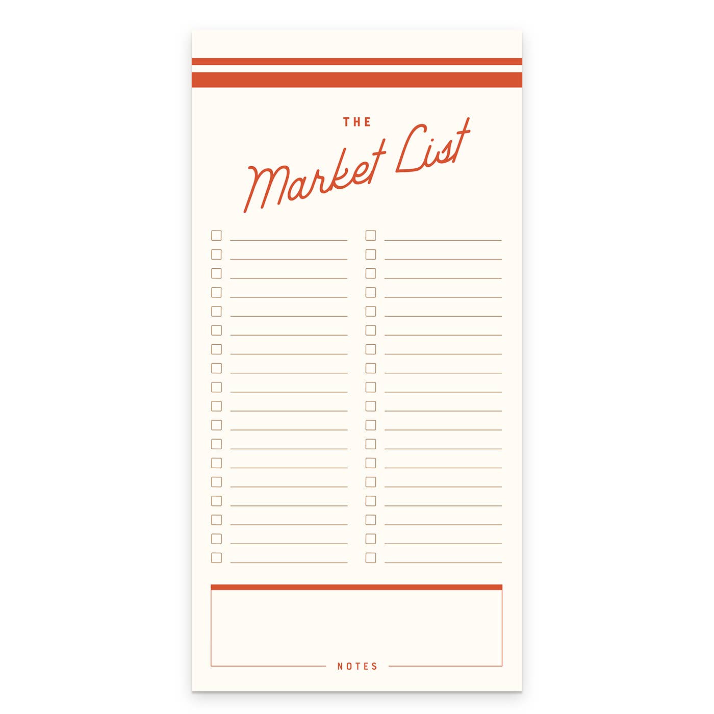 Notepad; Retro Market List