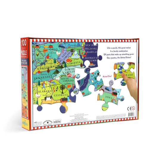 Eeboo Jigsaw Puzzle; This Land is Your Land (100 Piece)
