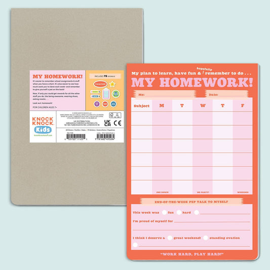Notepad; Homework Can-Do Pad